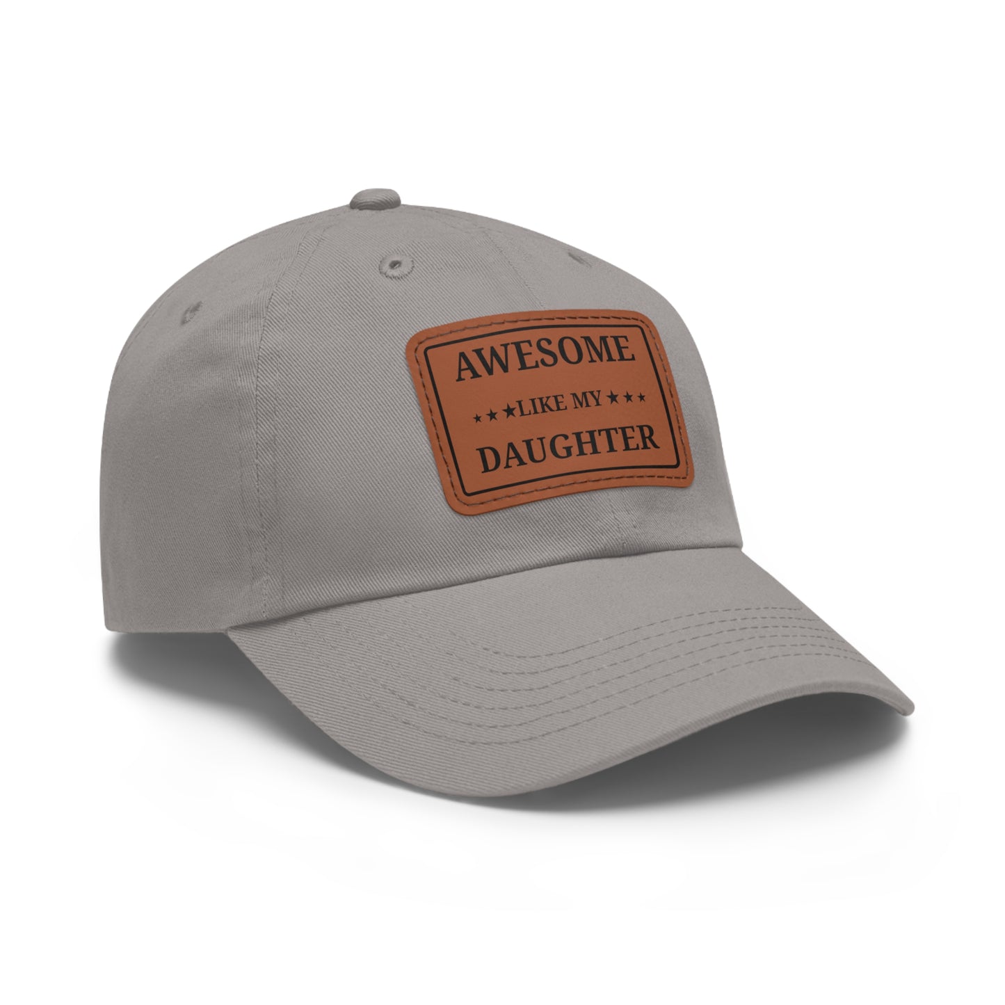 Awesome Like My Daughter Dad Hat, Father's Day Gift, Leather Patch Cap, Adjustable White Hat, Father's Day, Dad Gift Idea