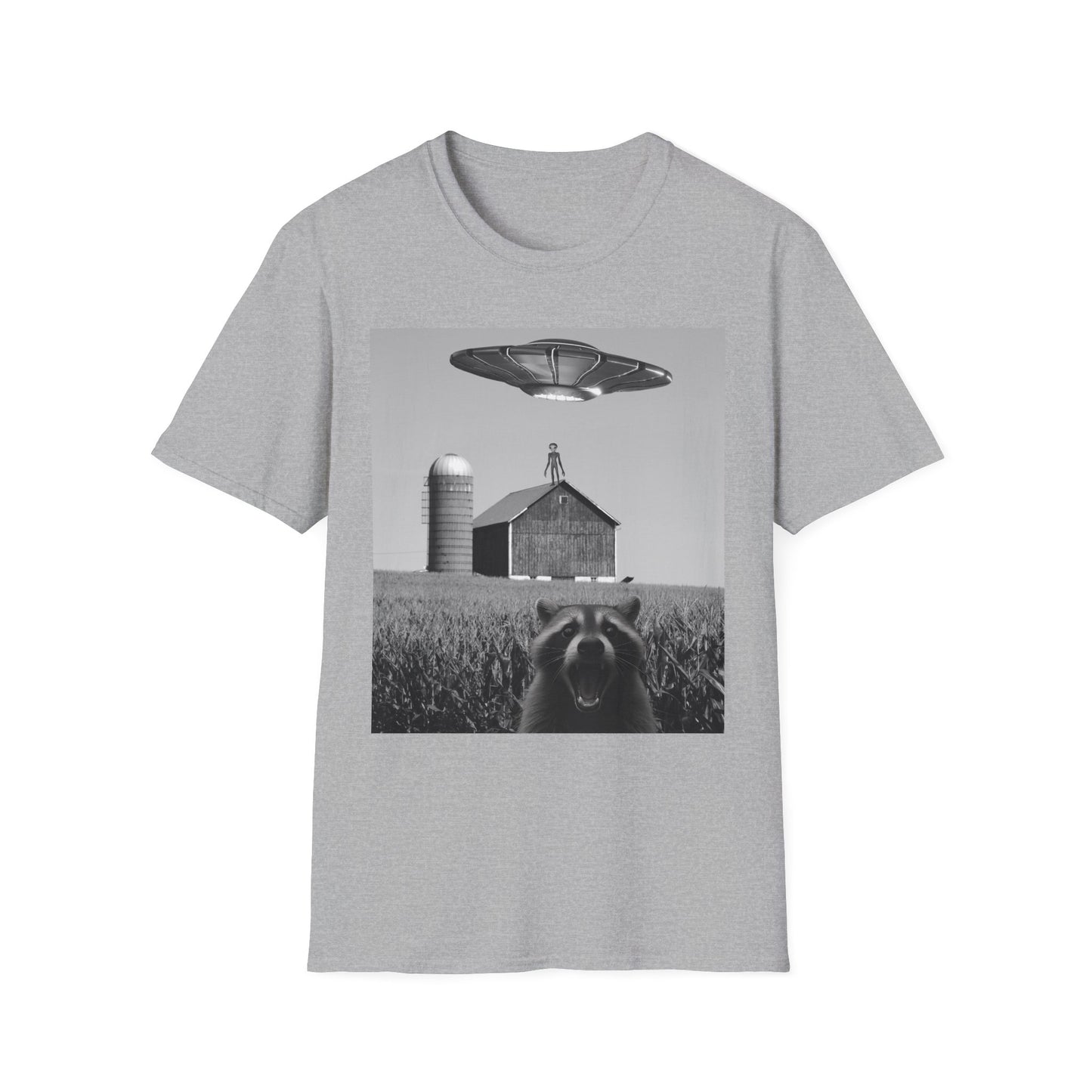 Raccoon Selfie With Alien UFO Funny Raccoon Gifts For Men Women