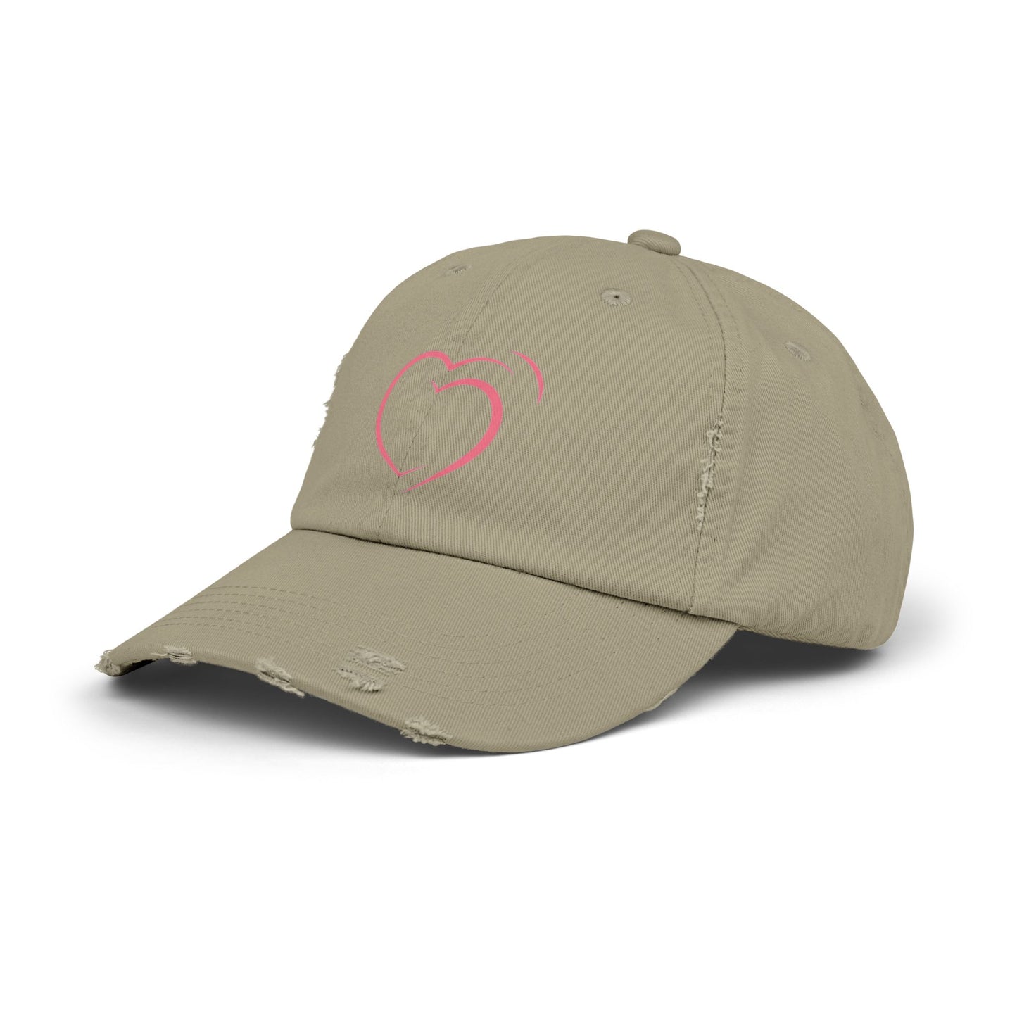 Heartfelt Distressed Cap – Women's Embroidered Hat for Casual Outfits, Gifts of Love, Festivals & Everyday Style  2.