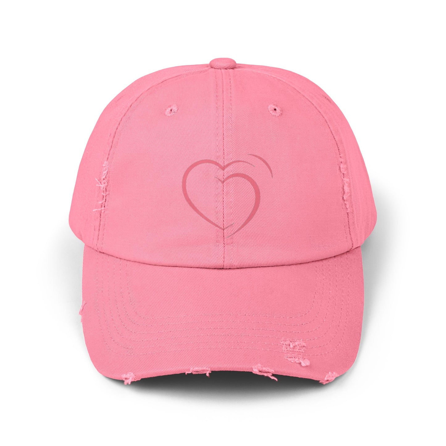 Heartfelt Distressed Cap – Women's Embroidered Hat for Casual Outfits, Gifts of Love, Festivals & Everyday Style  2.