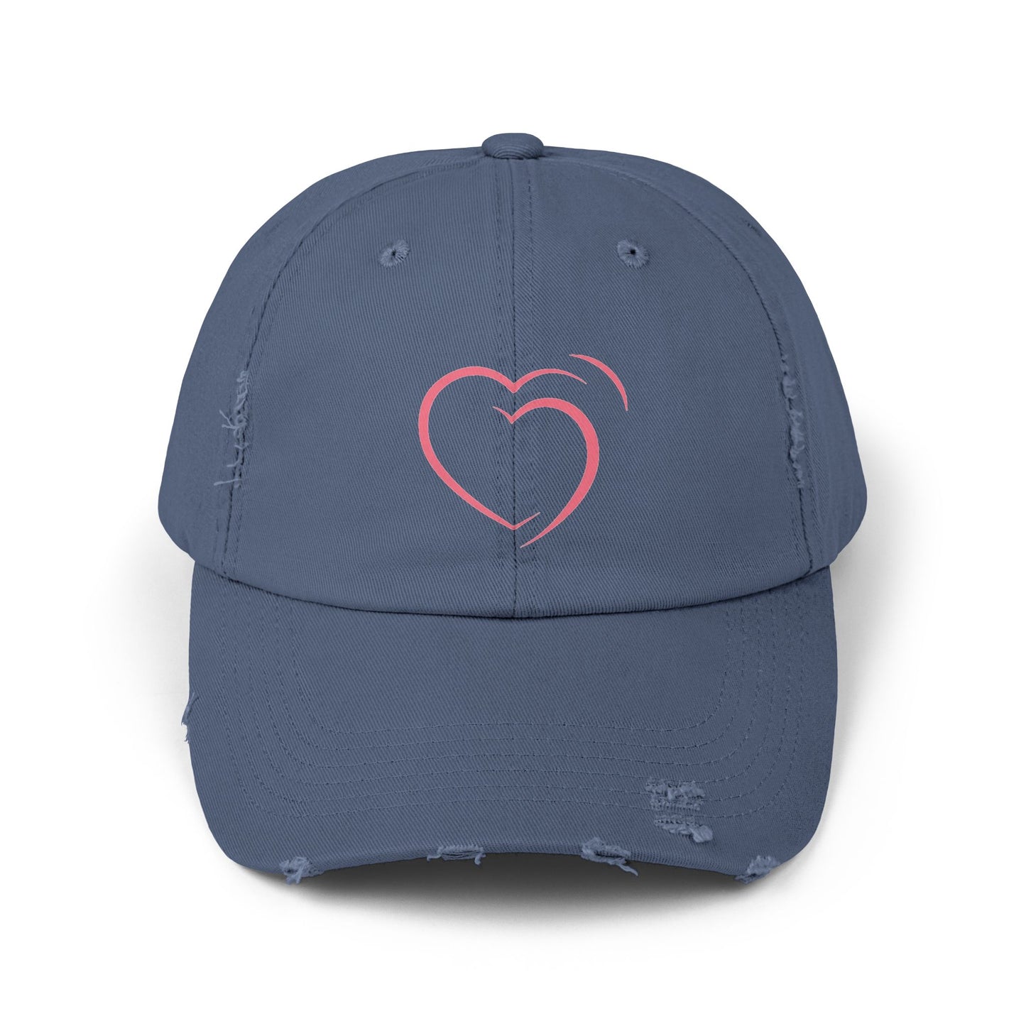 Heartfelt Distressed Cap – Women's Embroidered Hat for Casual Outfits, Gifts of Love, Festivals & Everyday Style  2.
