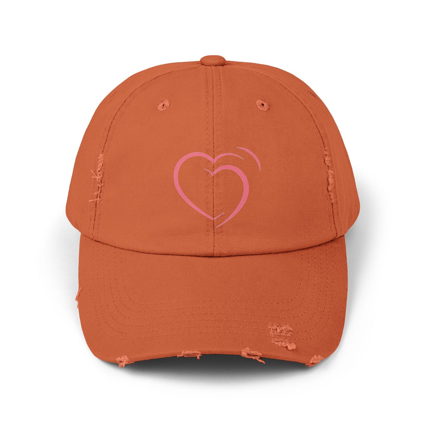 Heartfelt Distressed Cap – Women's Embroidered Hat for Casual Outfits, Gifts of Love, Festivals & Everyday Style  2.