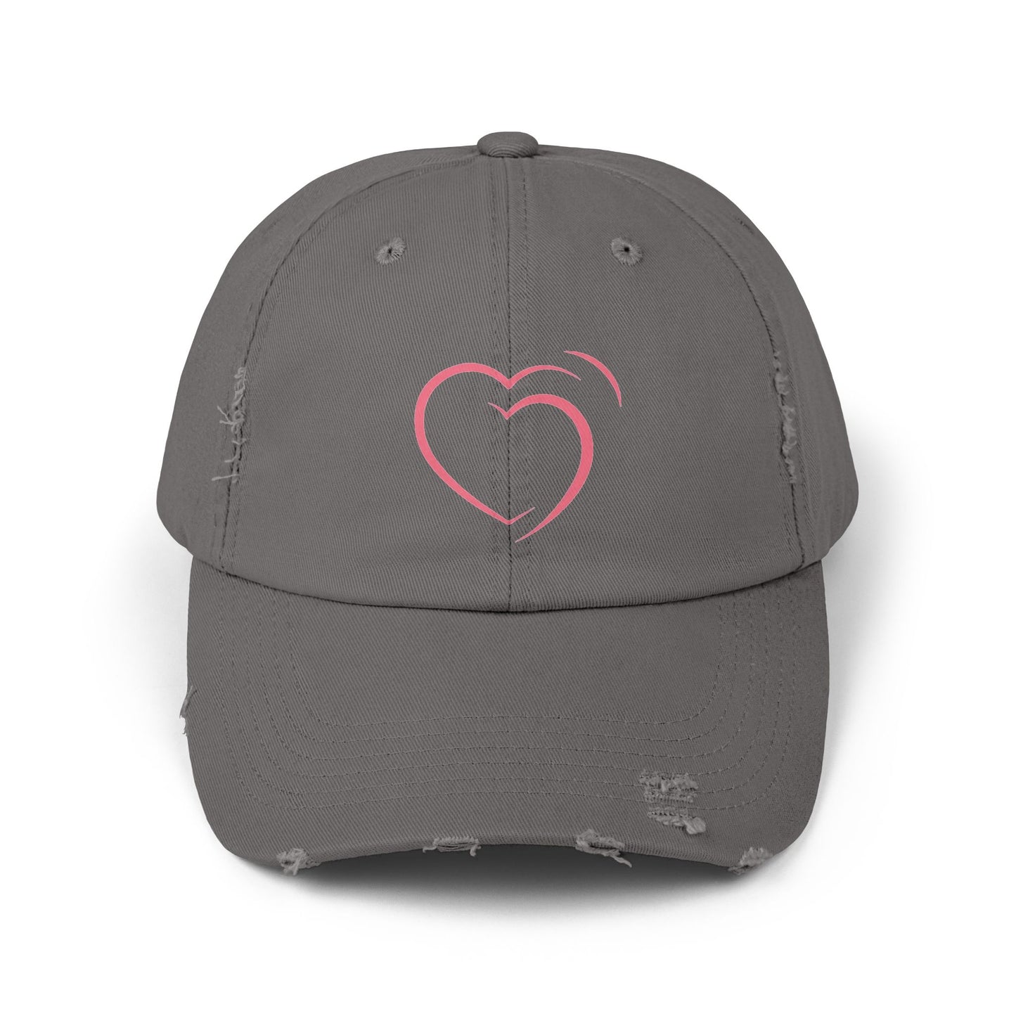 Heartfelt Distressed Cap – Women's Embroidered Hat for Casual Outfits, Gifts of Love, Festivals & Everyday Style  2.