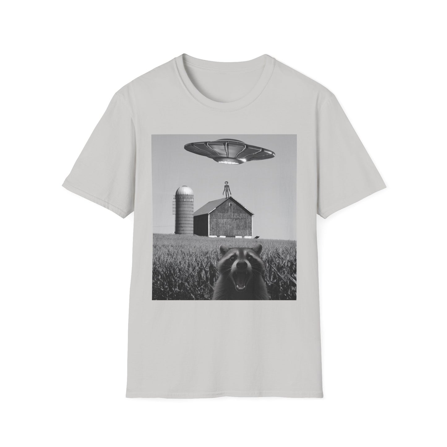 Raccoon Selfie With Alien UFO Funny Raccoon Gifts For Men Women