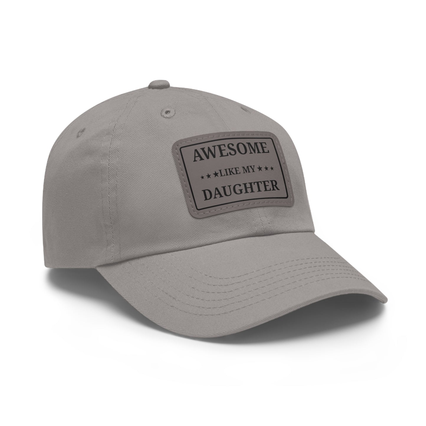 Awesome Like My Daughter Dad Hat, Father's Day Gift, Leather Patch Cap, Adjustable White Hat, Father's Day, Dad Gift Idea