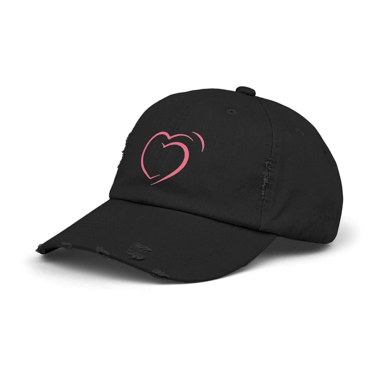 Heartfelt Distressed Cap – Women's Embroidered Hat for Casual Outfits, Gifts of Love, Festivals & Everyday Style  2.
