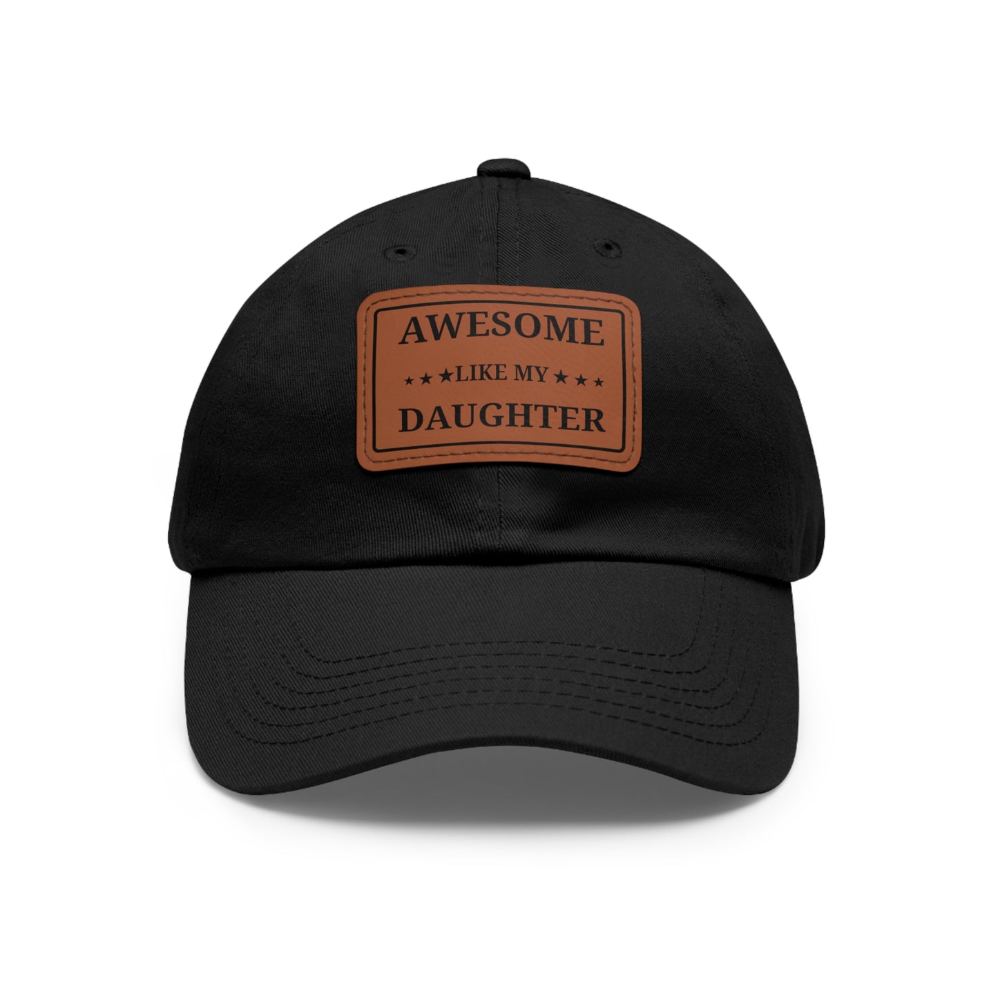 Awesome Like My Daughter Dad Hat, Father's Day Gift, Leather Patch Cap, Adjustable White Hat, Father's Day, Dad Gift Idea