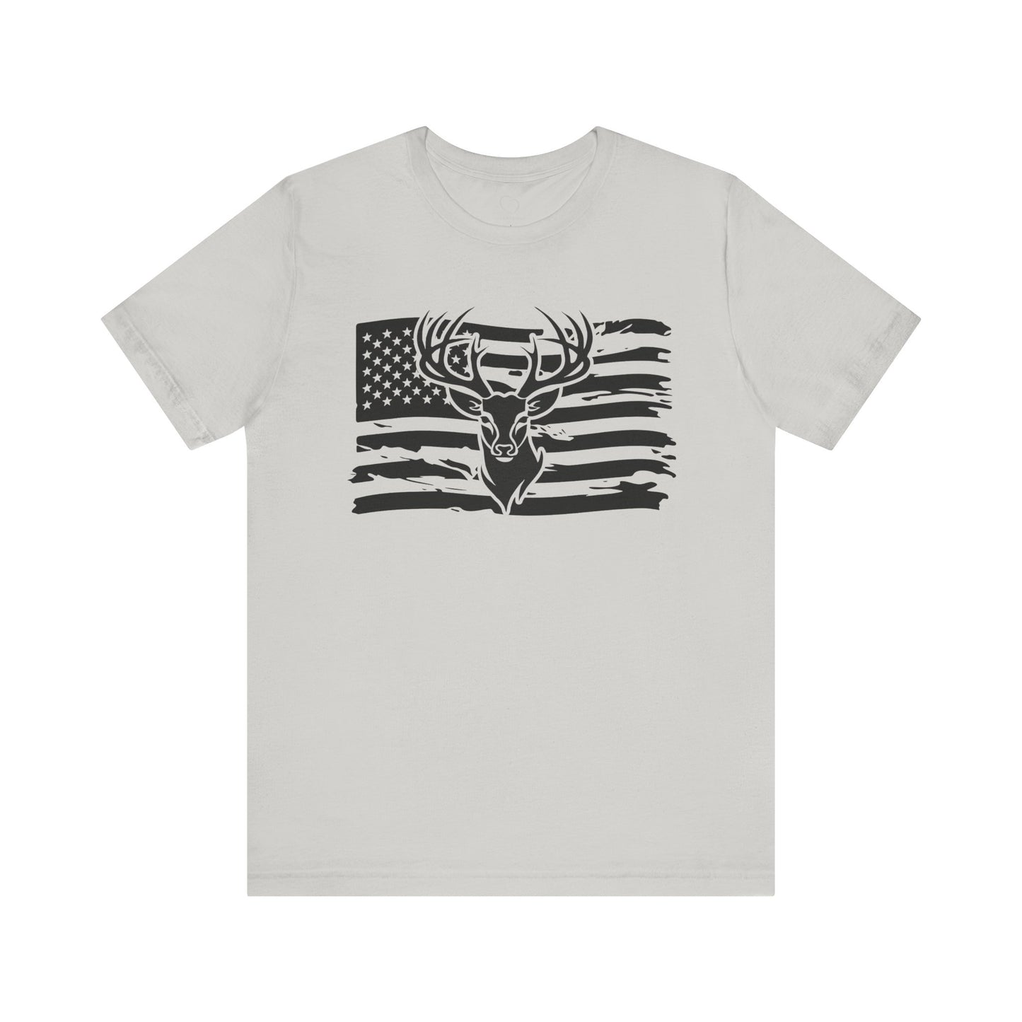 American Flag Deer Graphic Tee, Unisex T-Shirt for Wildlife Lovers, Casual Apparel, Perfect Gift for Outdoor Enthusiasts
