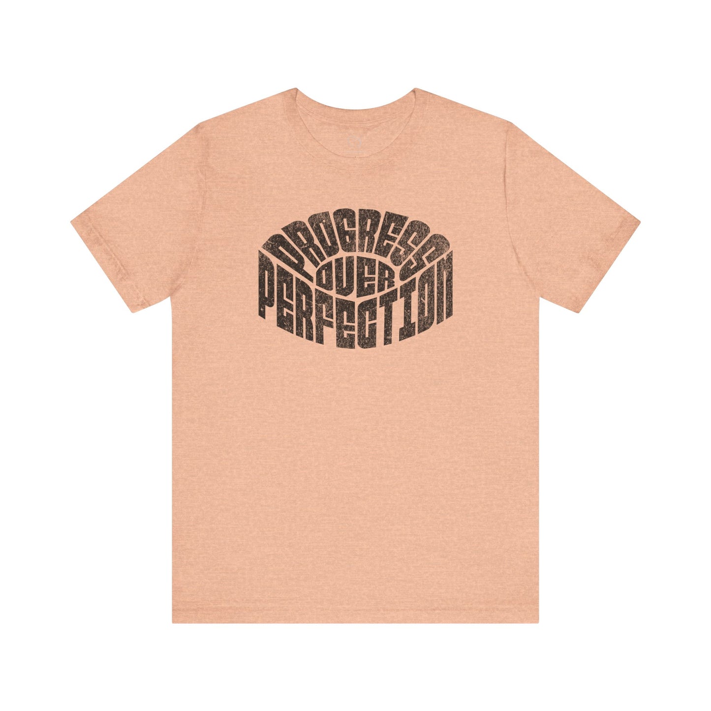 Short Sleeve Tee - Progress Over Perfection Motivational Quote Shirt