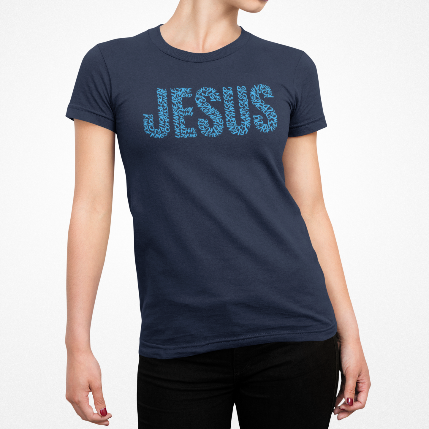 Jesus Floral T-Shirt for Women – Christian Faith Tee – Inspirational Typography Shirt – Spiritual Gift for Her – Casual Christian Outfit