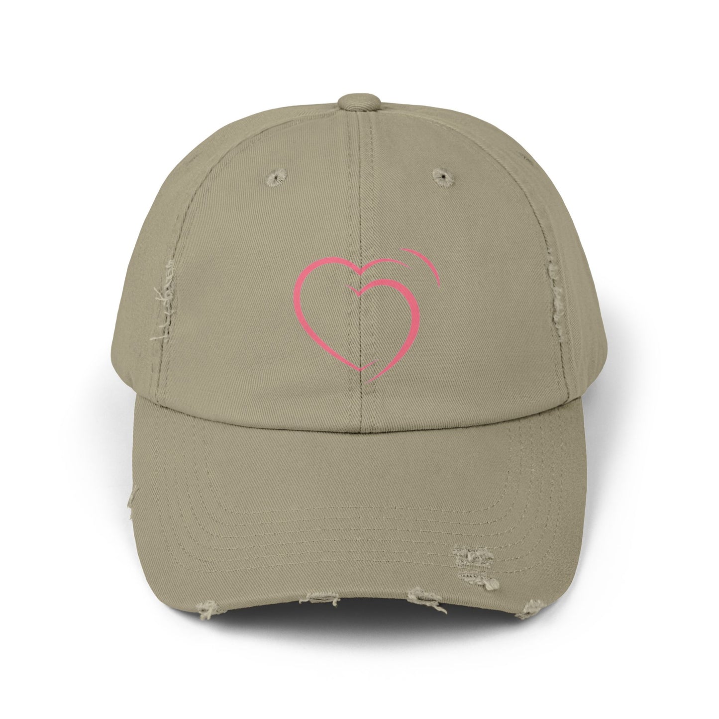 Heartfelt Distressed Cap – Women's Embroidered Hat for Casual Outfits, Gifts of Love, Festivals & Everyday Style  2.