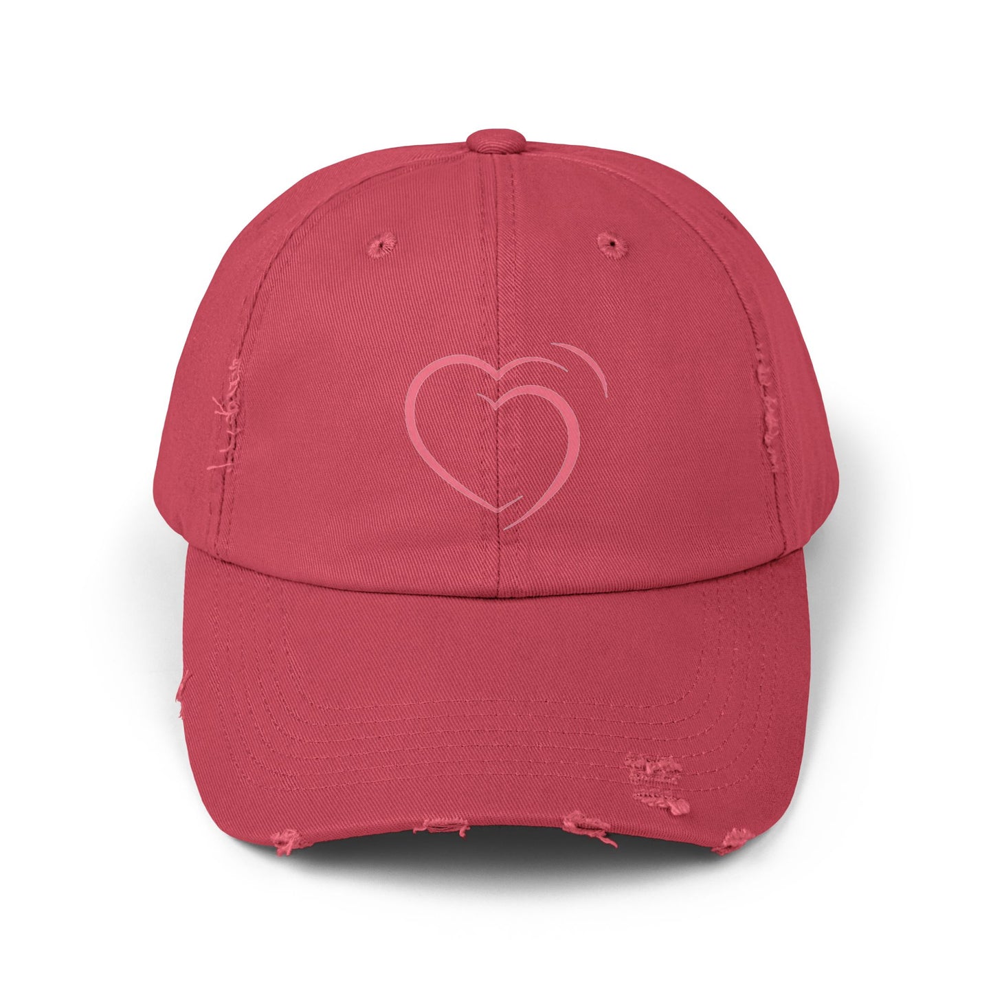 Heartfelt Distressed Cap – Women's Embroidered Hat for Casual Outfits, Gifts of Love, Festivals & Everyday Style  2.