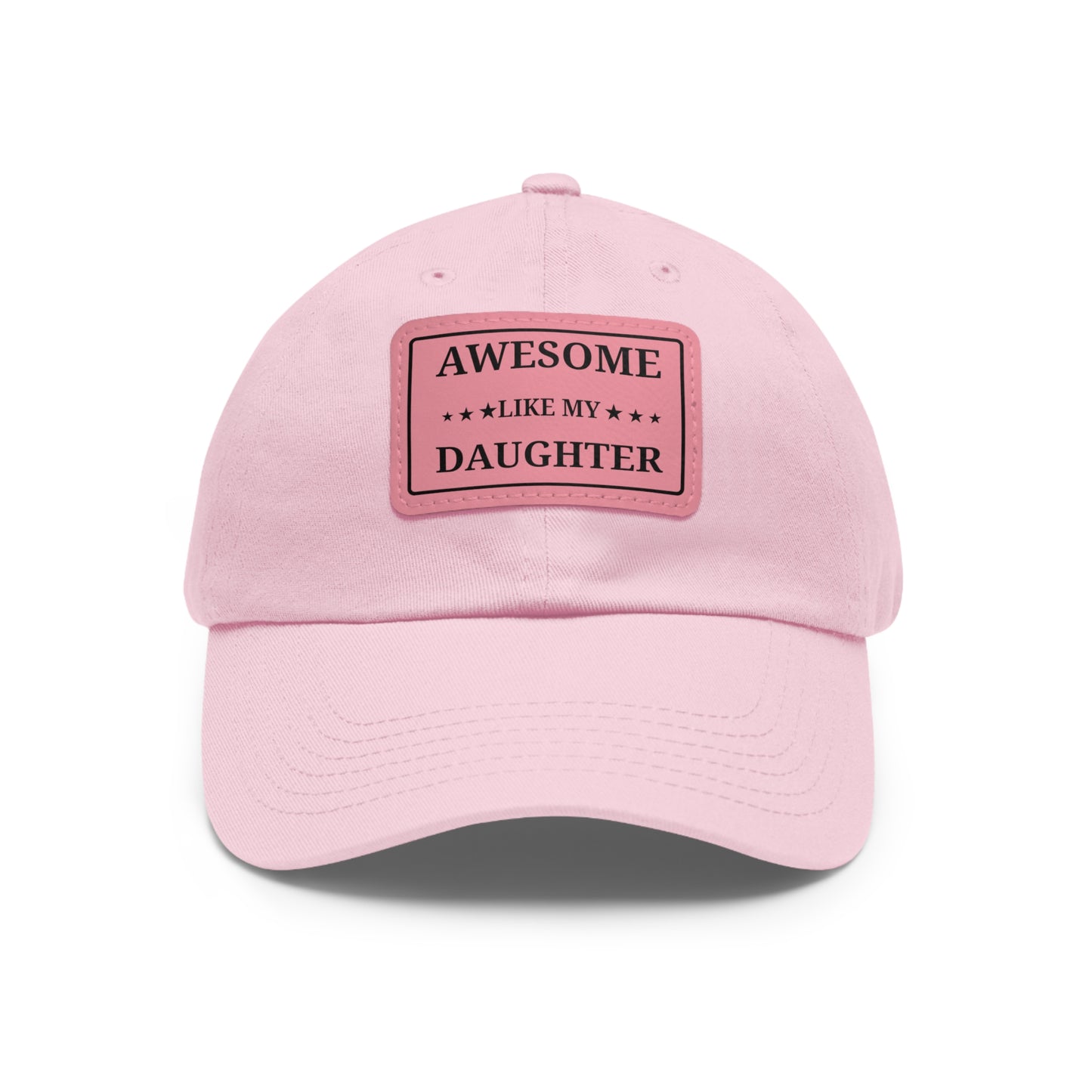 Awesome Like My Daughter Dad Hat, Father's Day Gift, Leather Patch Cap, Adjustable White Hat, Father's Day, Dad Gift Idea