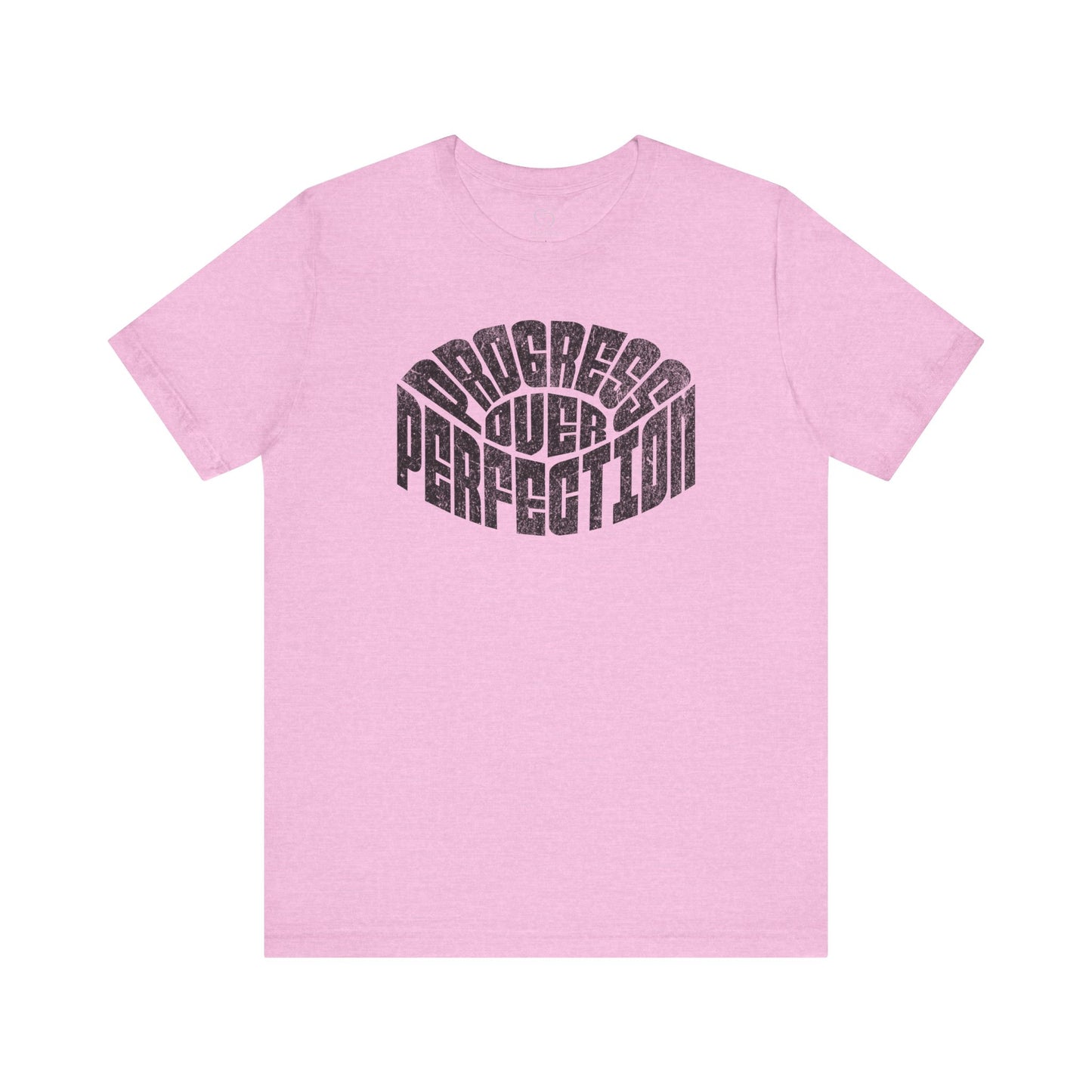 Short Sleeve Tee - Progress Over Perfection Motivational Quote Shirt
