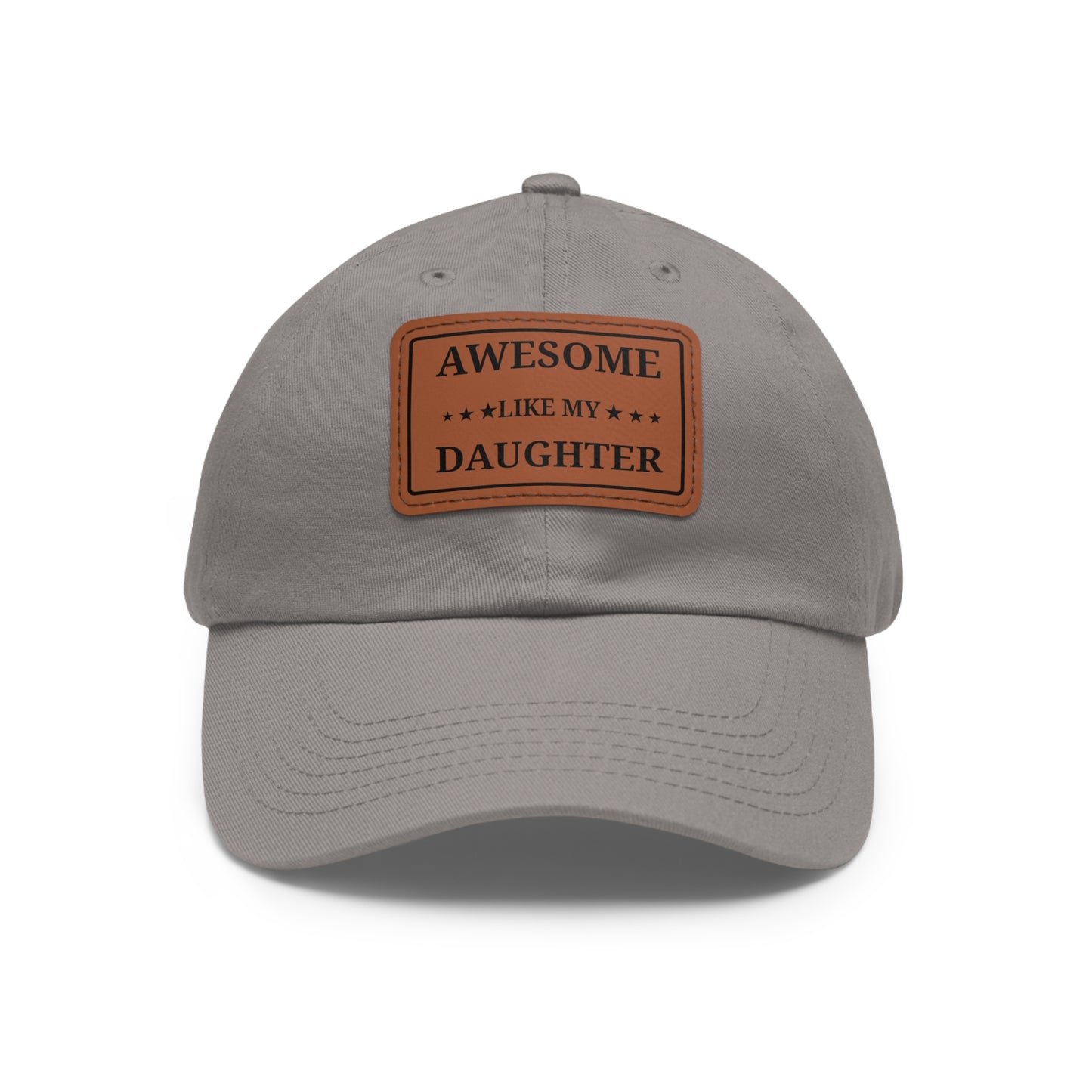 Awesome Like My Daughter Dad Hat, Father's Day Gift, Leather Patch Cap, Adjustable White Hat, Father's Day, Dad Gift Idea
