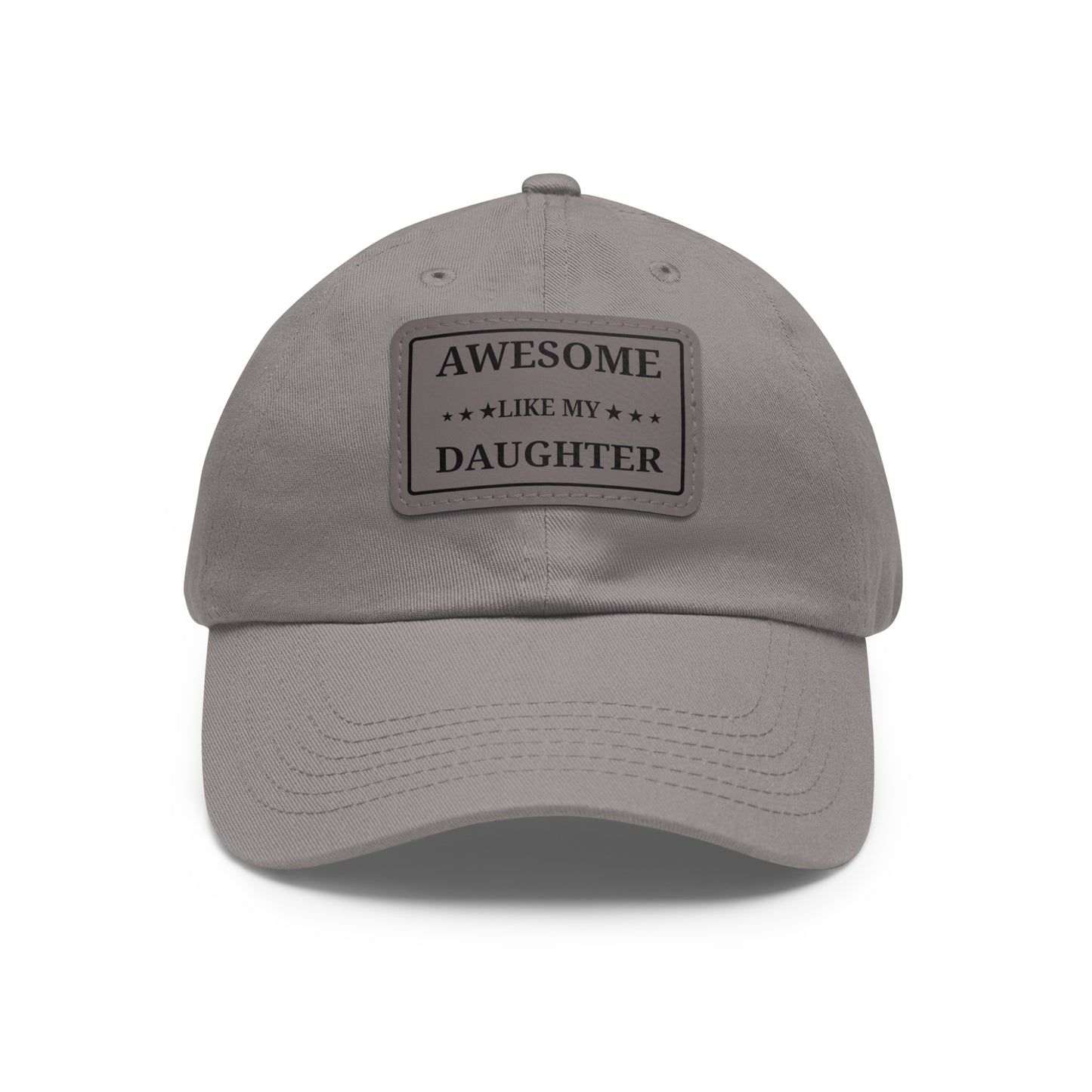 Awesome Like My Daughter Dad Hat, Father's Day Gift, Leather Patch Cap, Adjustable White Hat, Father's Day, Dad Gift Idea