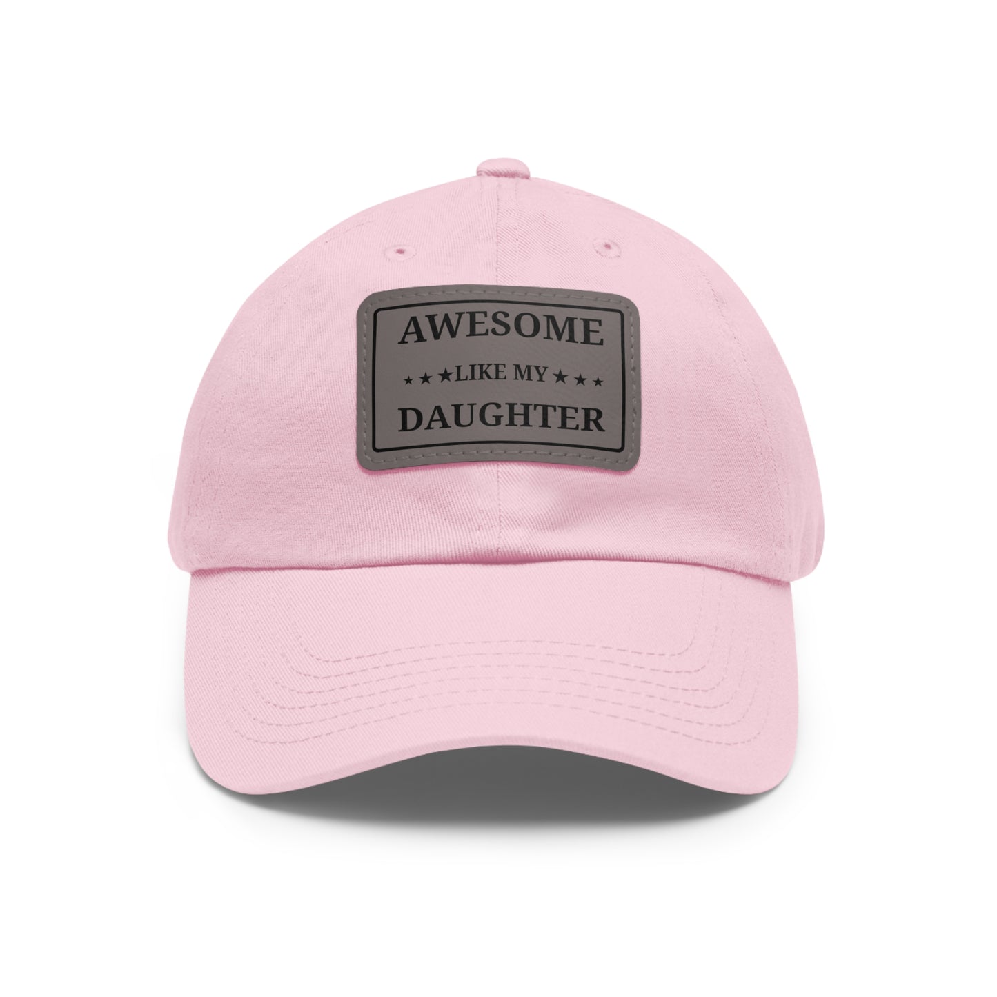 Awesome Like My Daughter Dad Hat, Father's Day Gift, Leather Patch Cap, Adjustable White Hat, Father's Day, Dad Gift Idea