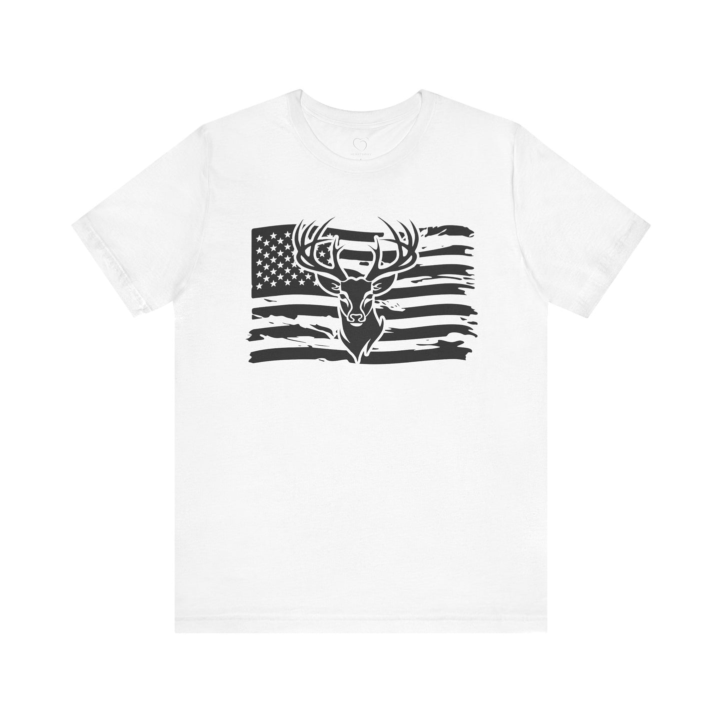 American Flag Deer Graphic Tee, Unisex T-Shirt for Wildlife Lovers, Casual Apparel, Perfect Gift for Outdoor Enthusiasts