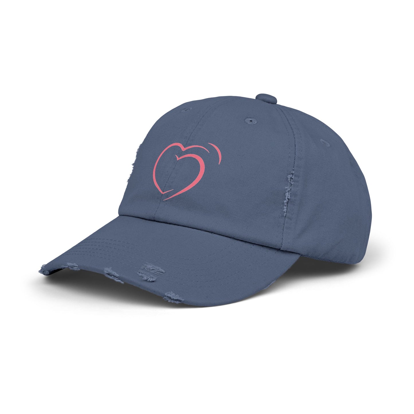 Heartfelt Distressed Cap – Women's Embroidered Hat for Casual Outfits, Gifts of Love, Festivals & Everyday Style  2.