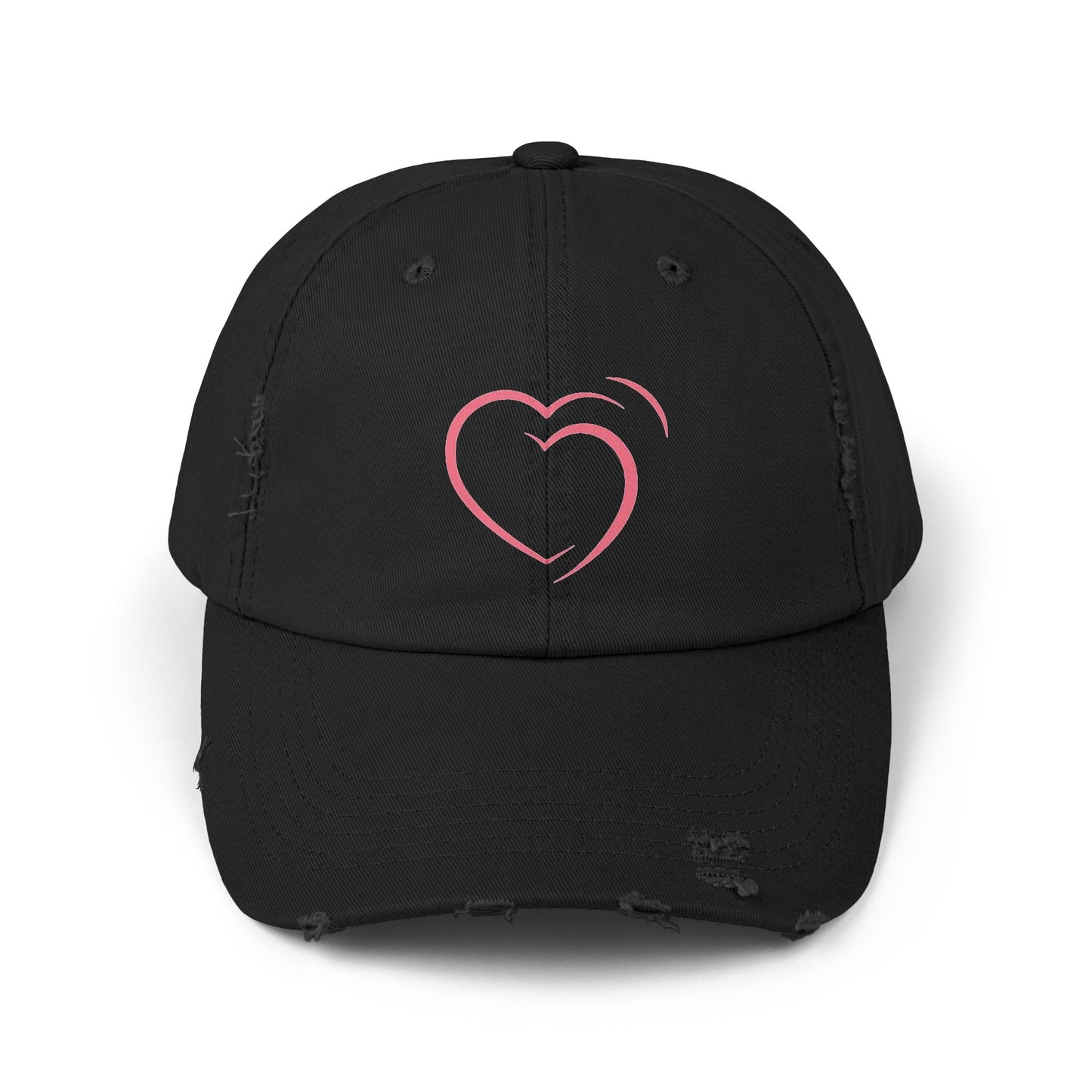 Heartfelt Distressed Cap – Women's Embroidered Hat for Casual Outfits, Gifts of Love, Festivals & Everyday Style  2.