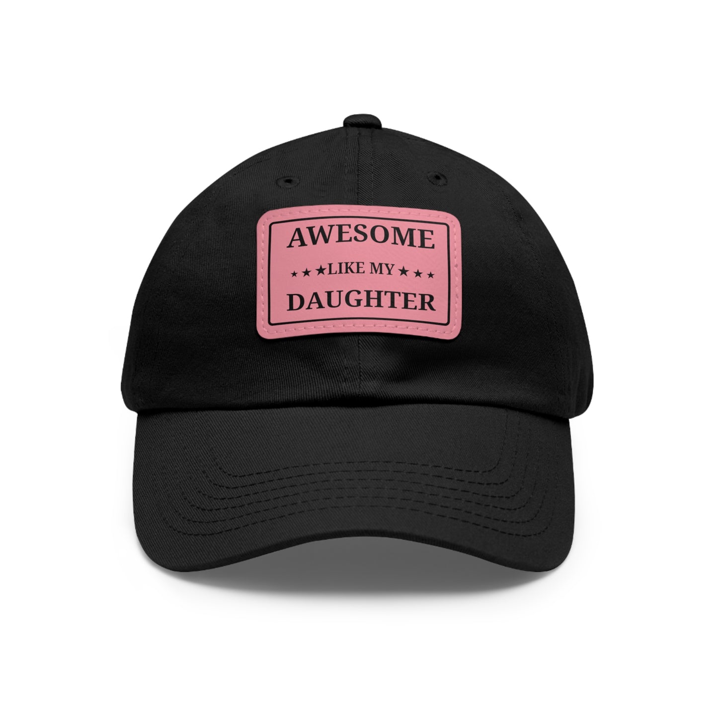Awesome Like My Daughter Dad Hat, Father's Day Gift, Leather Patch Cap, Adjustable White Hat, Father's Day, Dad Gift Idea