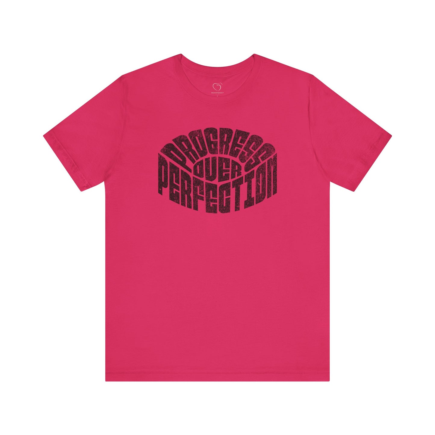Short Sleeve Tee - Progress Over Perfection Motivational Quote Shirt