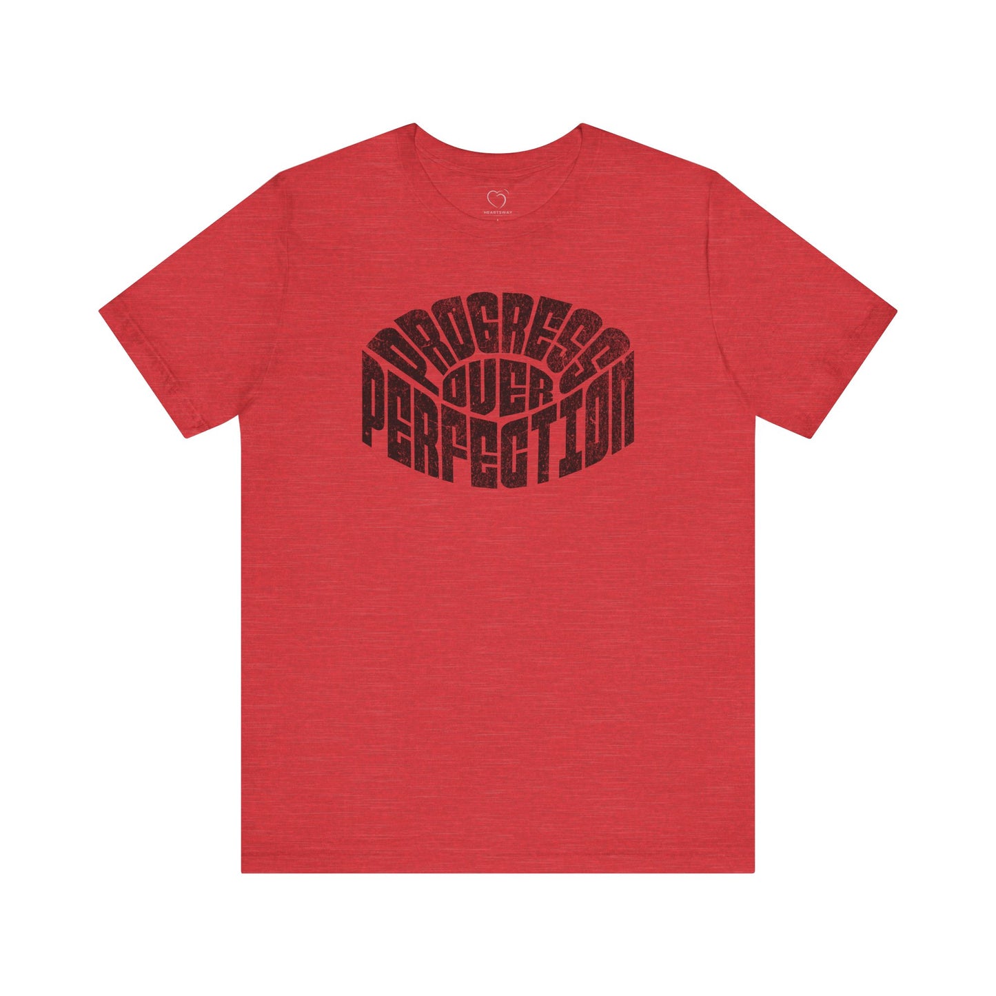 Short Sleeve Tee - Progress Over Perfection Motivational Quote Shirt