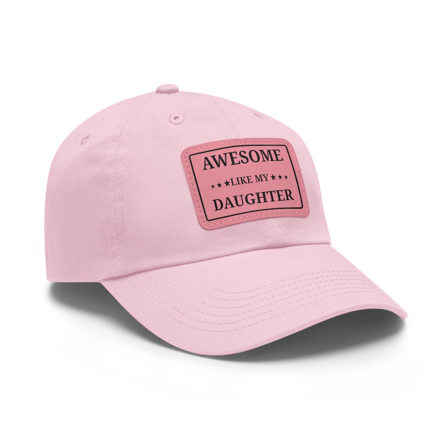 Awesome Like My Daughter Dad Hat, Father's Day Gift, Leather Patch Cap, Adjustable White Hat, Father's Day, Dad Gift Idea