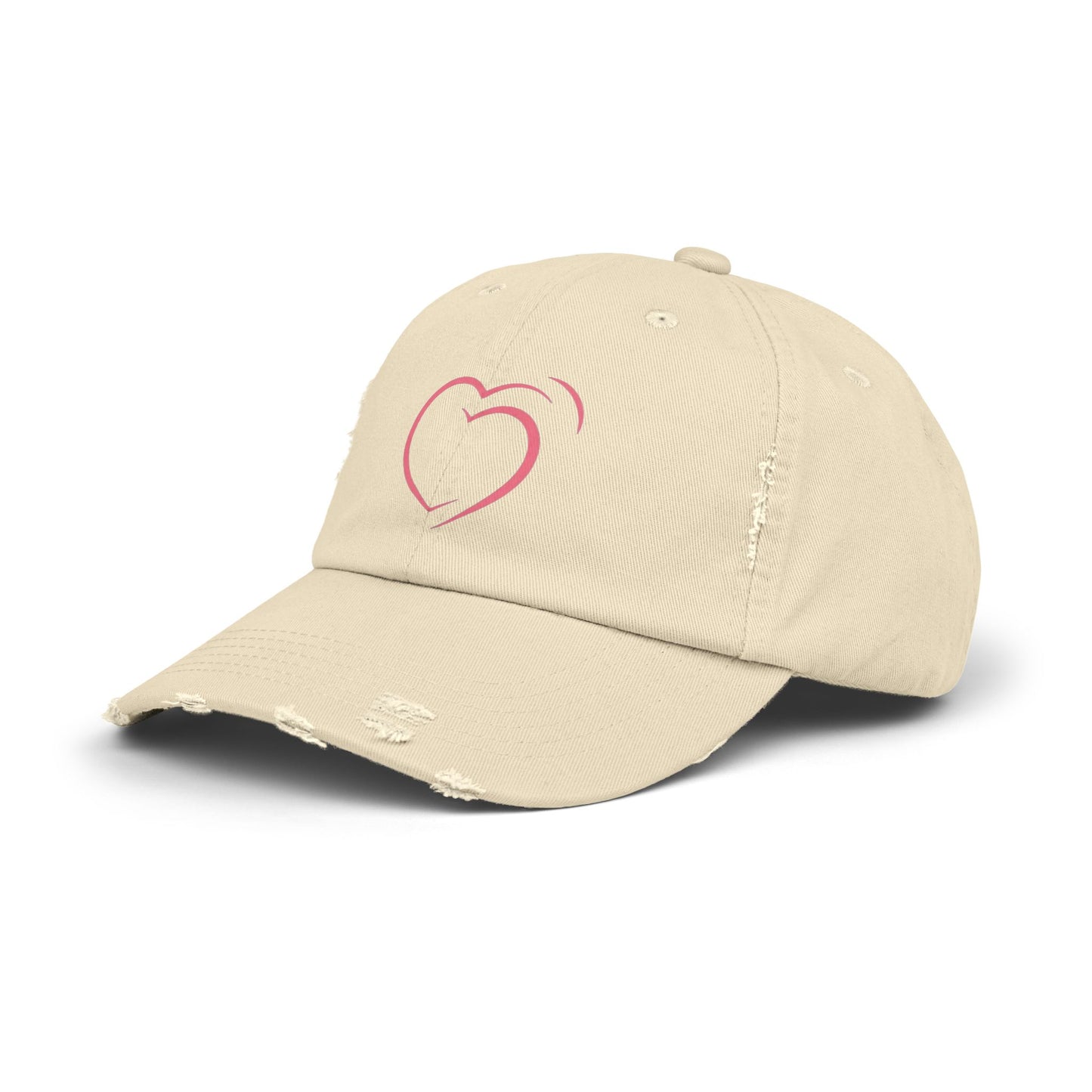 Heartfelt Distressed Cap – Women's Embroidered Hat for Casual Outfits, Gifts of Love, Festivals & Everyday Style  2.