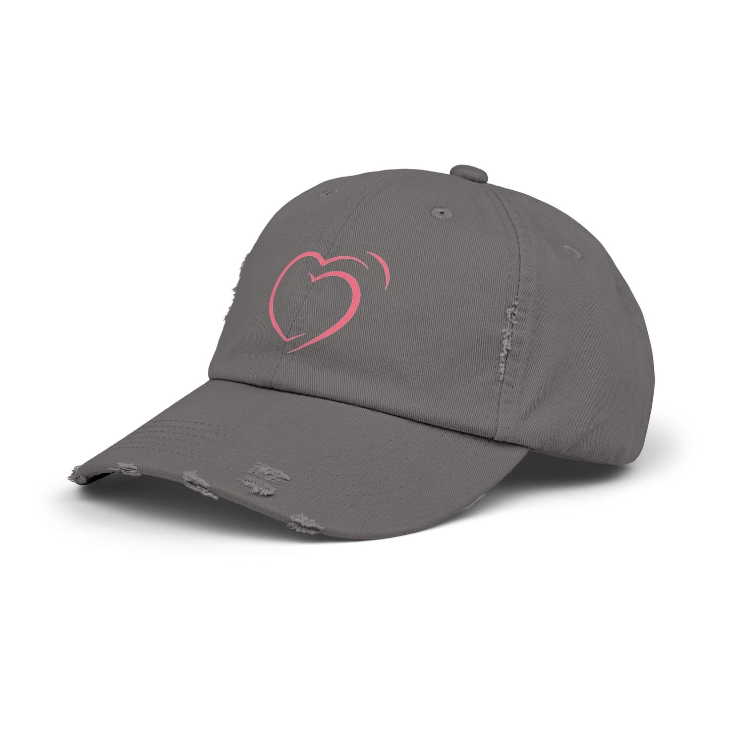 Heartfelt Distressed Cap – Women's Embroidered Hat for Casual Outfits, Gifts of Love, Festivals & Everyday Style  2.